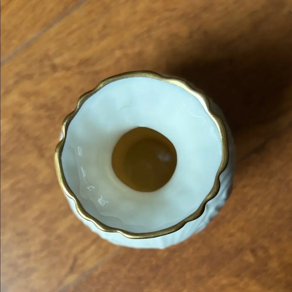 Lenox Elfin Collection Footed Bud Vase, Cream Porcelain with 24k Trim